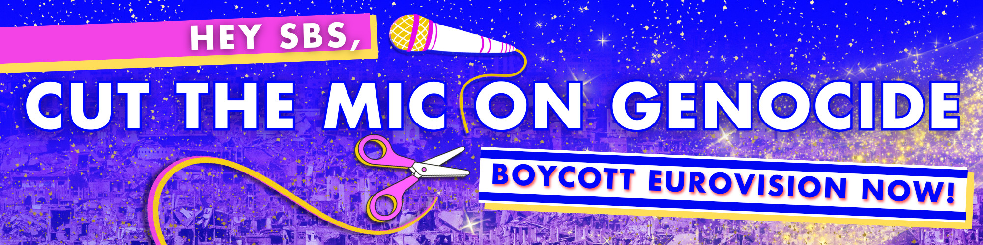 Hey SBS, cut the mic on genocide! Boycott Eurovision now!